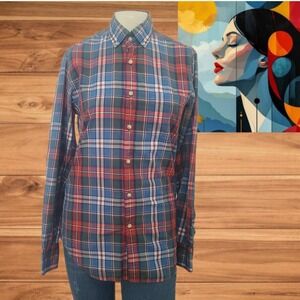 J. Crew Women's Button-Up Shirt Plaid Long Sleeve‎ Multicolor Size XS